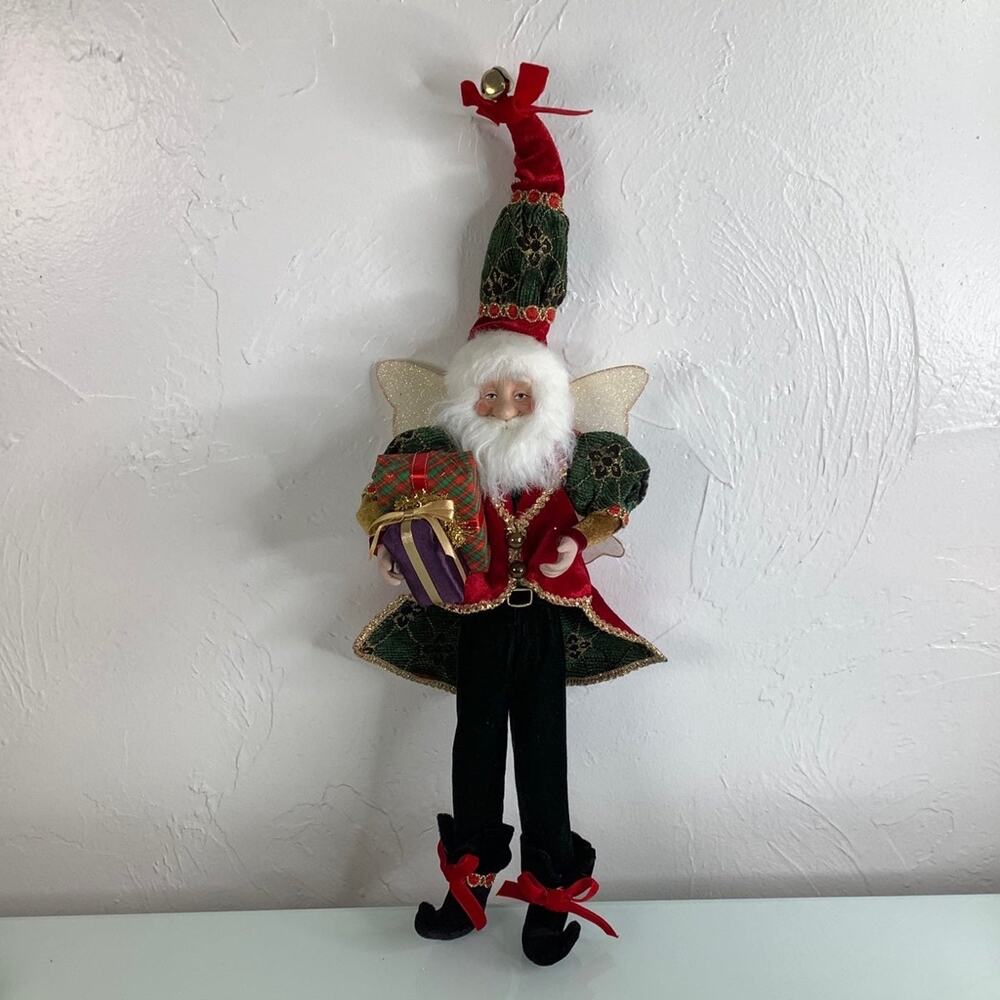 Vintage Mark Roberts Christmas Santa Bendable 22” tall  EUC